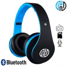Headphone sem Fio Estéreo Bluetooth/SD/FM Dobrável com Microfone Hoopson F-038P - Preto Azul